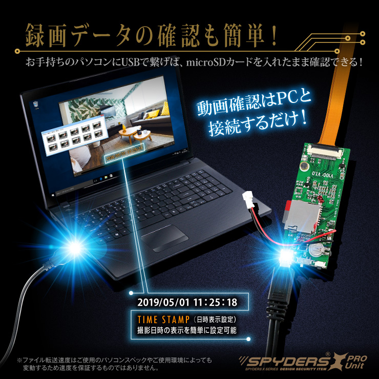 スパイダーズX PRO 小型カメラ 基板完成実用ユニット 防犯カメラ 3.2K 暗視補正 128GB スパイカメラ UT-122 