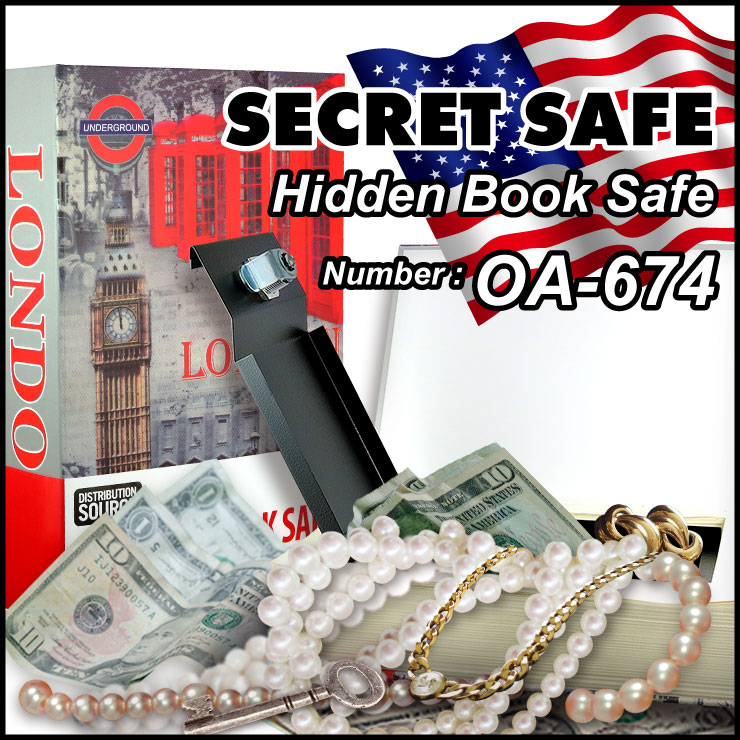 隠し金庫 本型 『シークレットセーフ Hidden Book Safe』 セーフティボックス (OA-674) アメリカン 貴重品 タンス貯金 へそくり 防犯