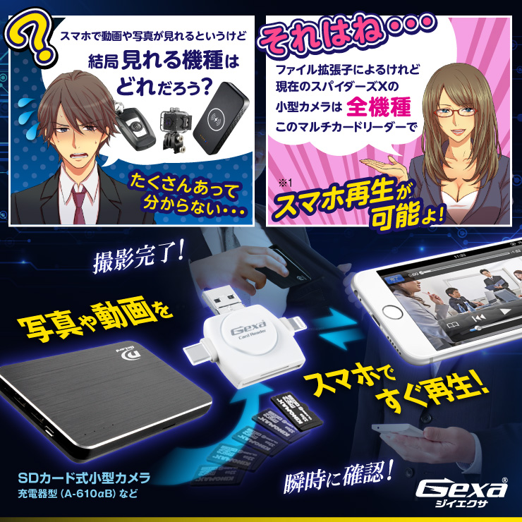  Gexa(ジイエクサ)18650 リチウムイオン充電器 マグネットタイプ モバイルバッテリー （18650 3400mAh 2本付） GA-023C
