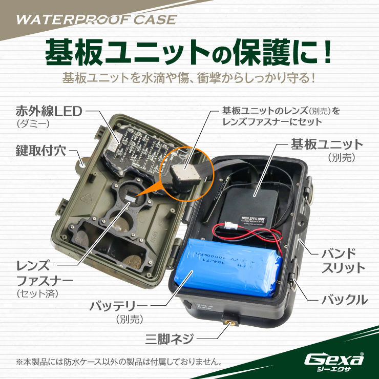Gexa(ジイエクサ) 基板ユニット専用防水ケース 基板ユニットの保護 屋外 防塵防水 小型カメラ GA-031
