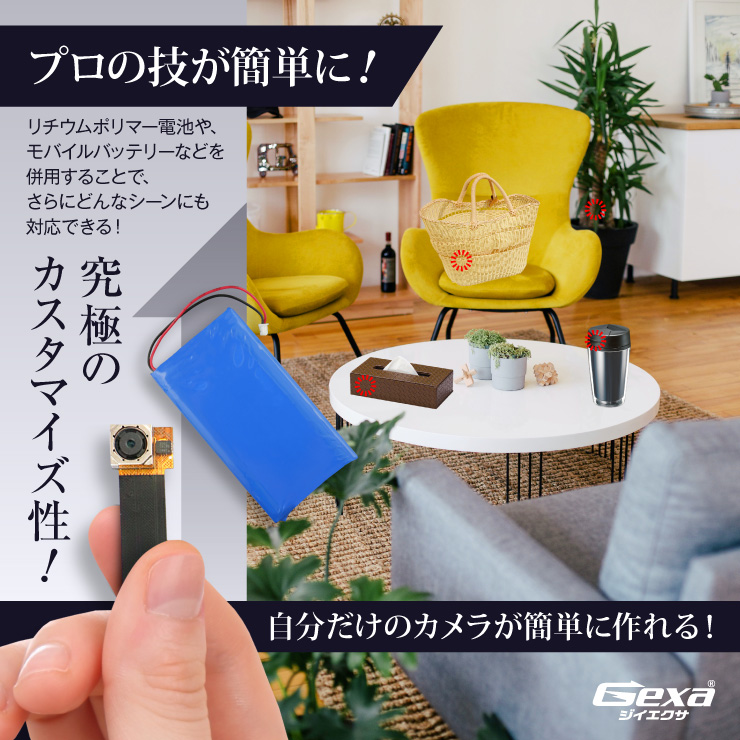 Gexa(ジイエクサ) 小型カメラ 基板完成実用ユニット 防犯カメラ UT-128