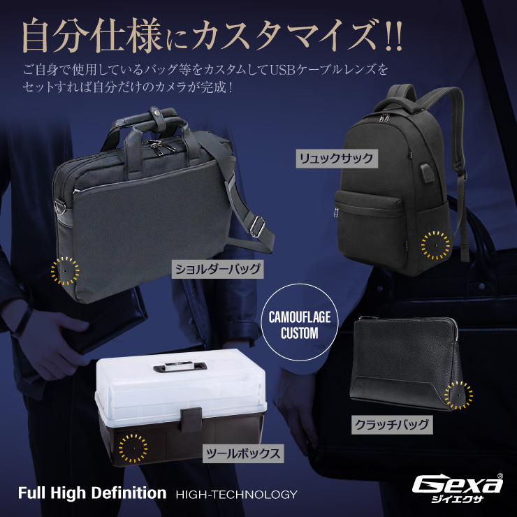 Gexa(ジイエクサ) 小型カメラ USBケーブルレンズ ピンホールレンズ 防犯カメラ 1080P スマホ Android専用 UT-129P