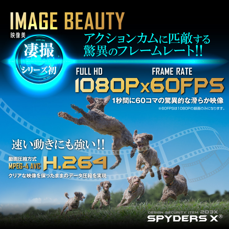 スパイダーズX 小型カメラ キーレス型カメラ 防犯カメラ 3.2K 60FPS 64GB対応 スパイカメラ (A-205)