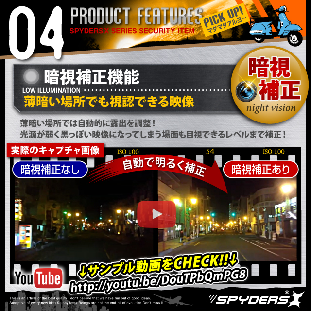 小型カメラ 防犯カメラ 小型ビデオカメラ ペン ペン型 スパイカメラ スパイダーズX (P-117S) シルバー K1画質