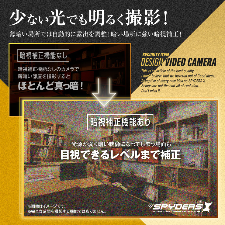 スパイダーズX 小型カメラ ペン型カメラ 防犯カメラ 1080P 暗視補正 カードリーダー 64GB対応 スパイカメラ P-127
