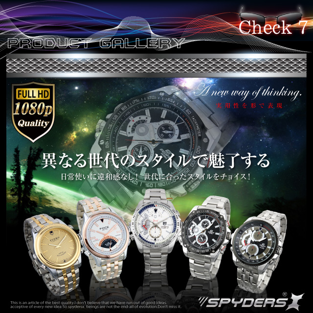腕時計型 スパイカメラ スパイダーズX (W-774) フルハイビジョン 動体検知 16GB内蔵