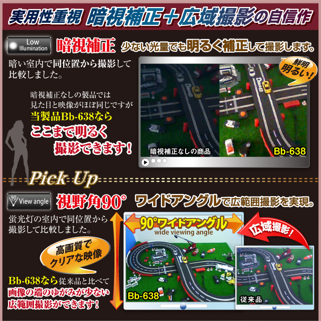 【小型カメラ】ペン クリップ型 スパイカメラ スパイダーズX Basic (Bb-638B) ブラック H.264 暗視補正 HDMI出力 広範囲撮影