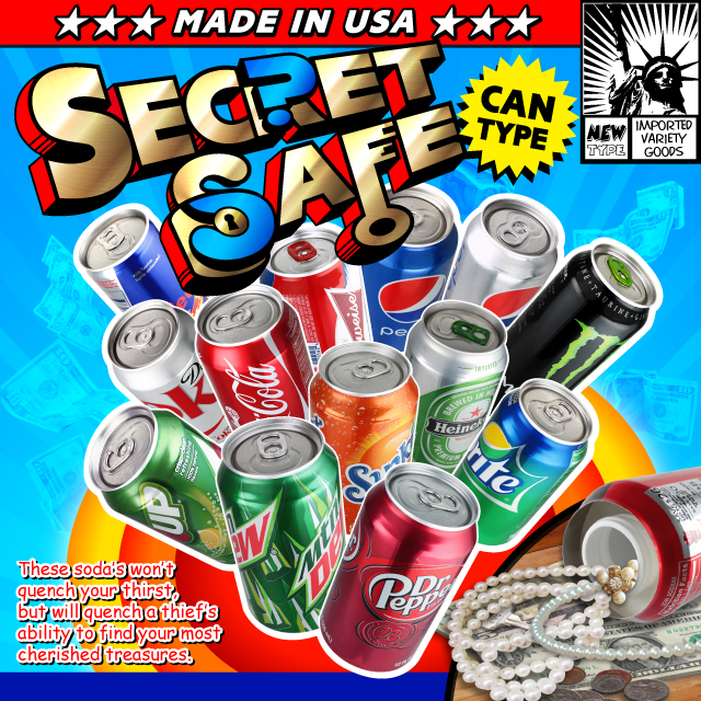 
隠し金庫 飲料缶型 収納 セーフティボックス 『SECRET SAFE シークレットセーフ』(OA-393) Fanta Orange 
アメリカン雑貨 米国直輸入 貴重品の保管 タンス貯金 へそくり 防犯 スパイグッズ