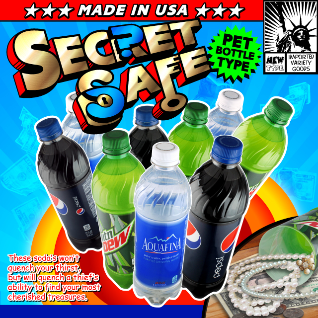 アメリカン雑貨 米国直輸入 貴重品の保管 タンス貯金 へそくり 防犯 スパイグッズ 隠し金庫 ペットボトル型 収納 セーフティボックス 『SECRET SAFE シークレットセーフ』(OA-231) Pepsi